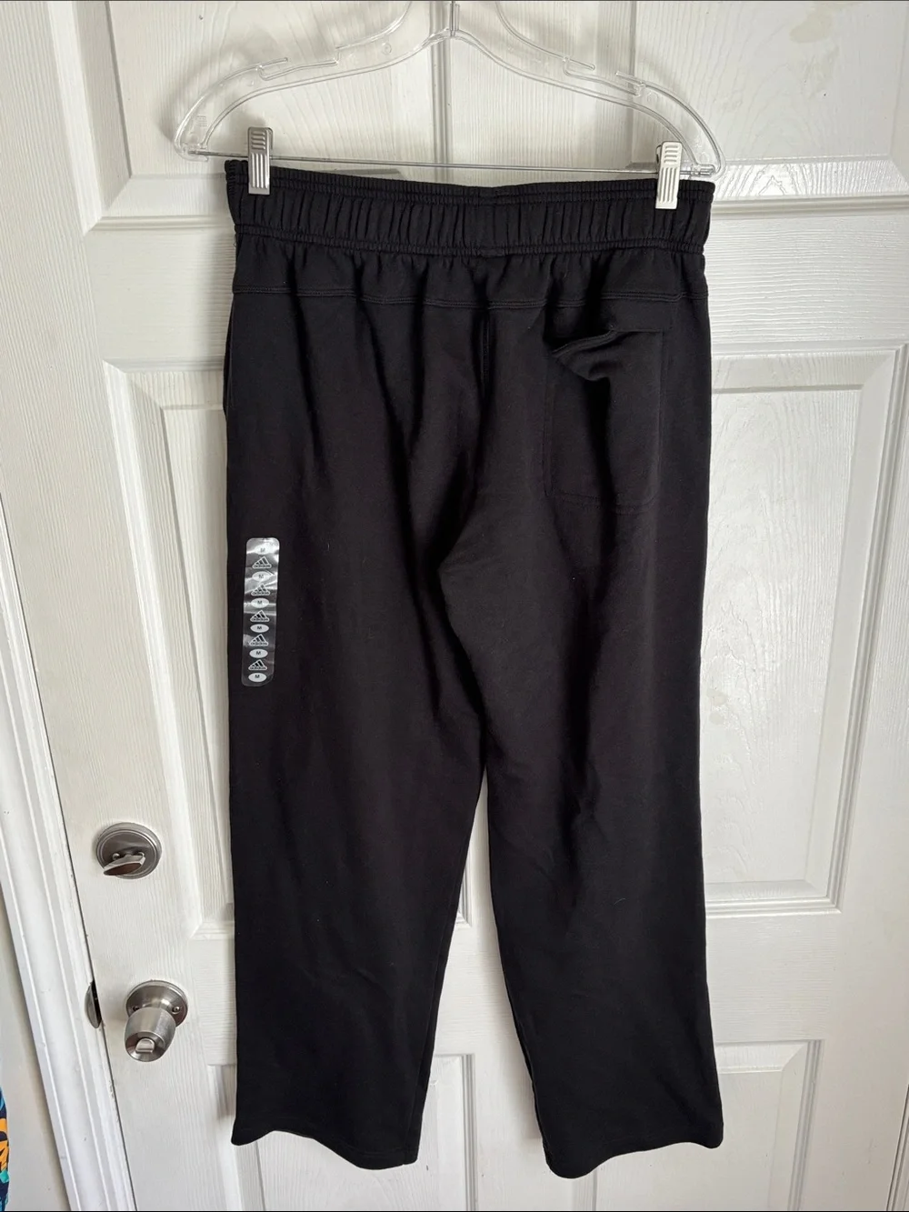 New NWT Adidas Black Exault Pant Open Bottom Leg Sweatpants Size Medium Unisex